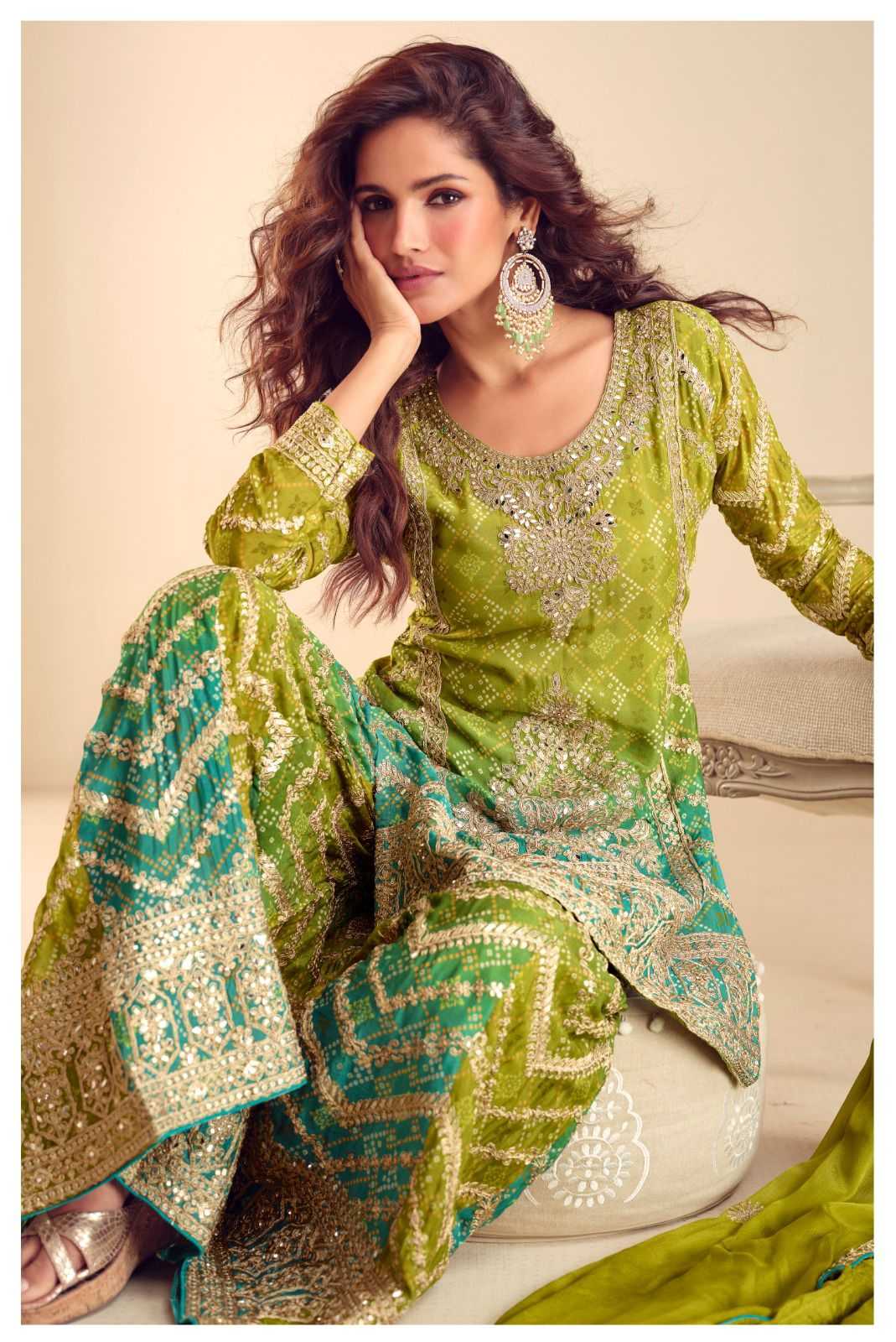 Chinon Gulkayra MISBAH Suits & Dresses Ladies Suits Palazzo Suit Designer Suits by Shree Ji & Sons