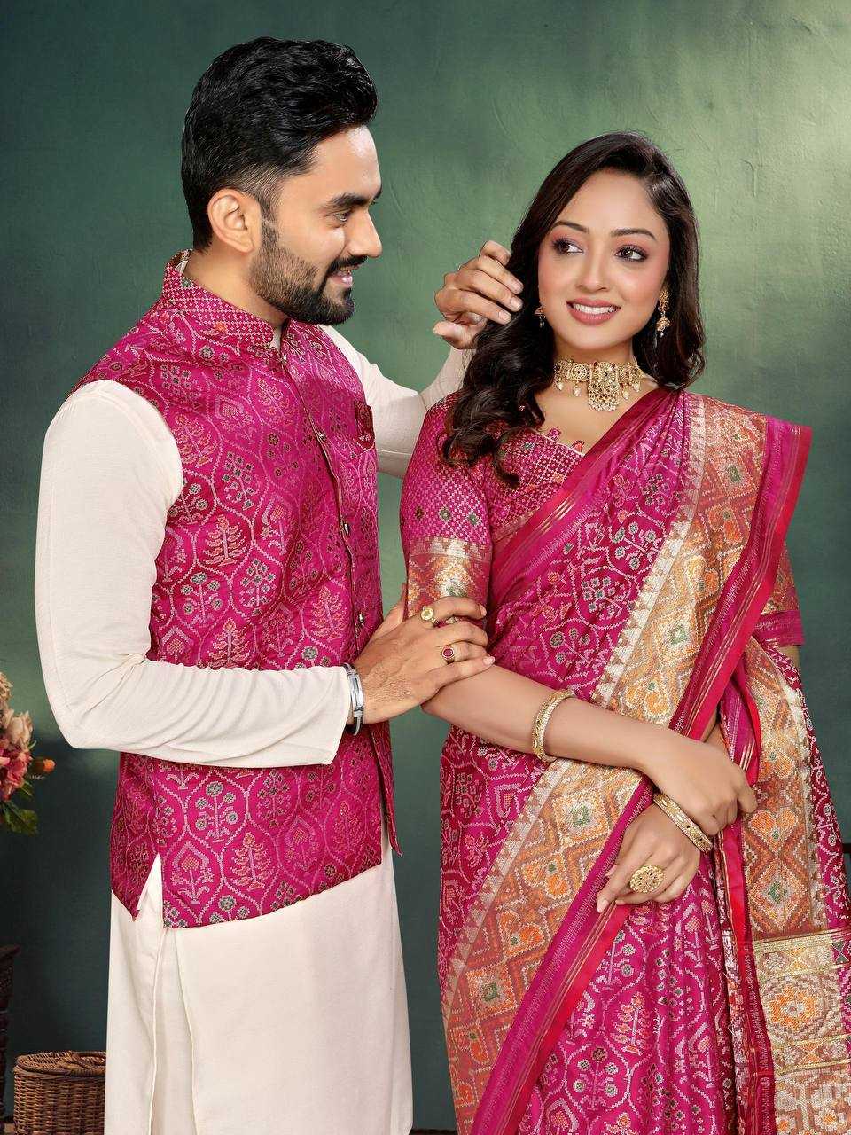 Royal Blue Silk Couple Wear Set – Shree Ji & Sons Ethnic Elegance”