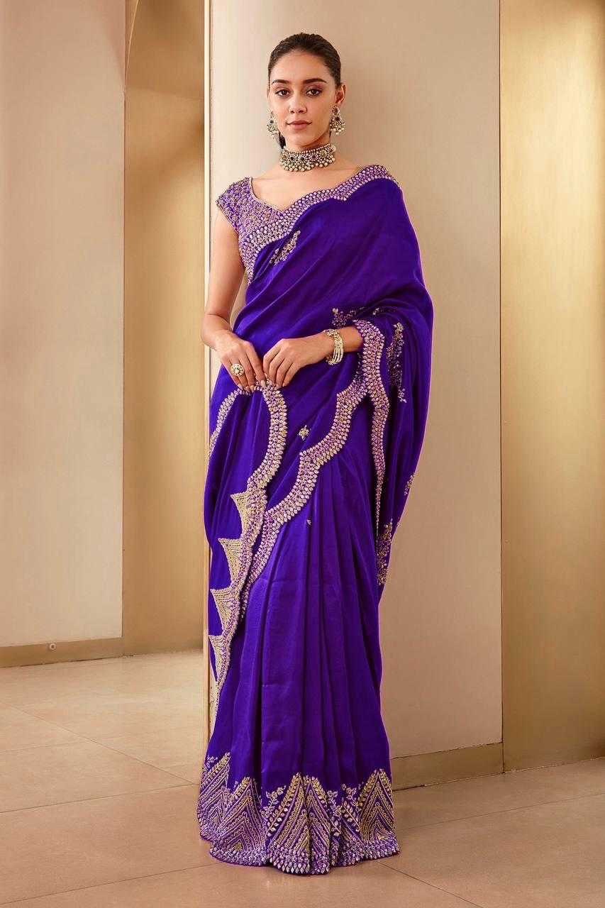 Vichitra Silk Magenta Embellished Designer Saree – Shree Ji & Sons Luxury Collection”