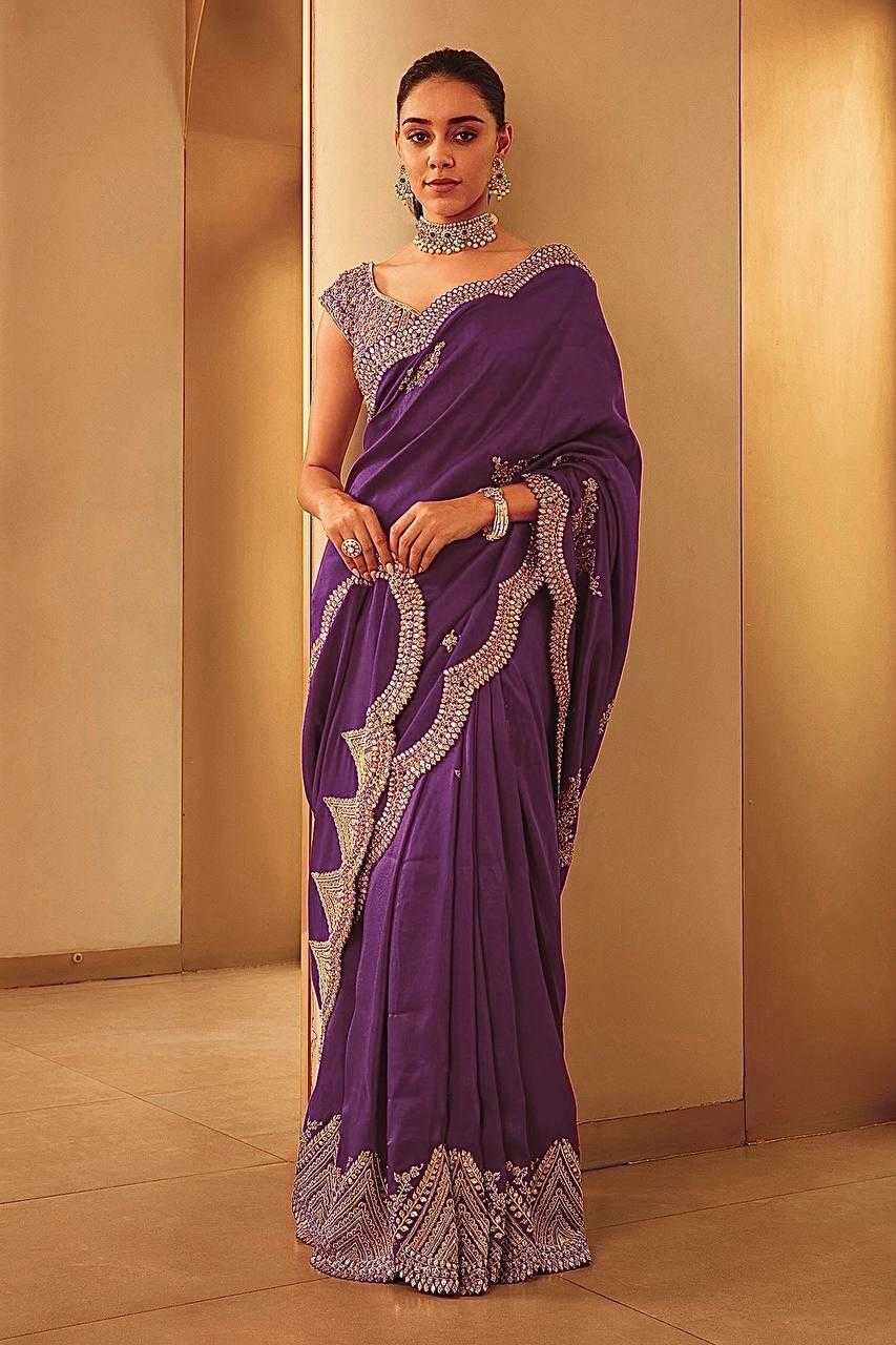 Vichitra Silk Magenta Embellished Designer Saree – Shree Ji & Sons Luxury Collection”