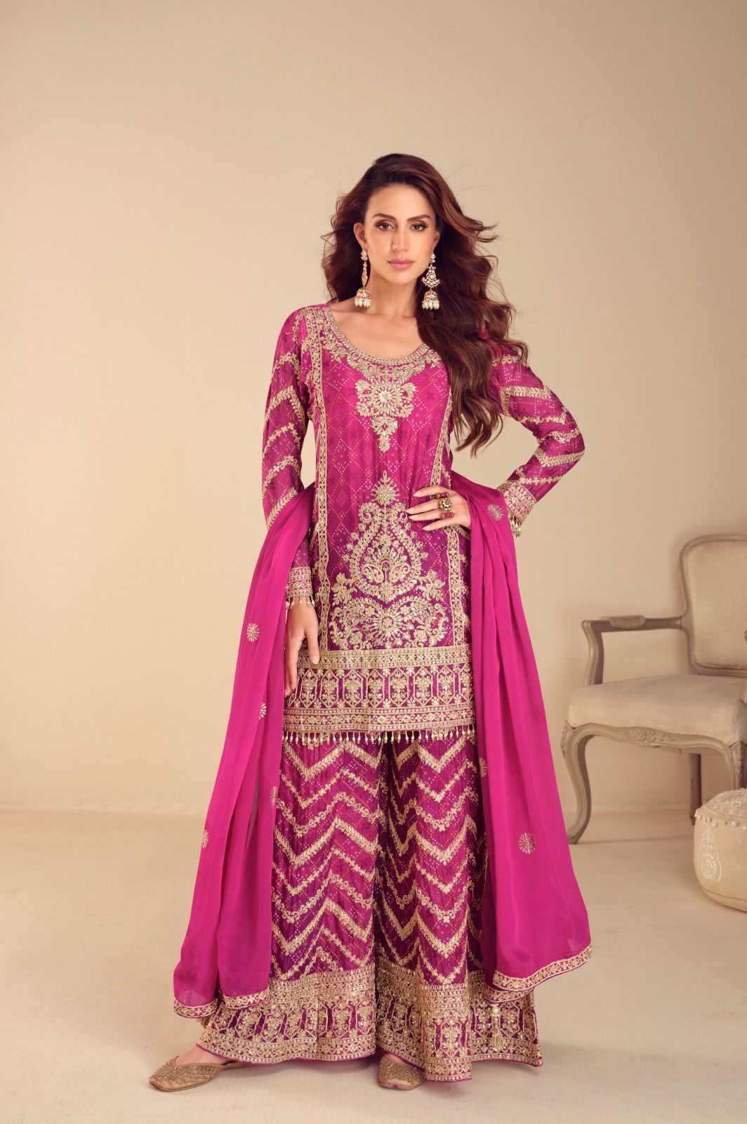 Chinon Gulkayra MISBAH Suits & Dresses Ladies Suits Palazzo Suit Designer Suits by Shree Ji & Sons