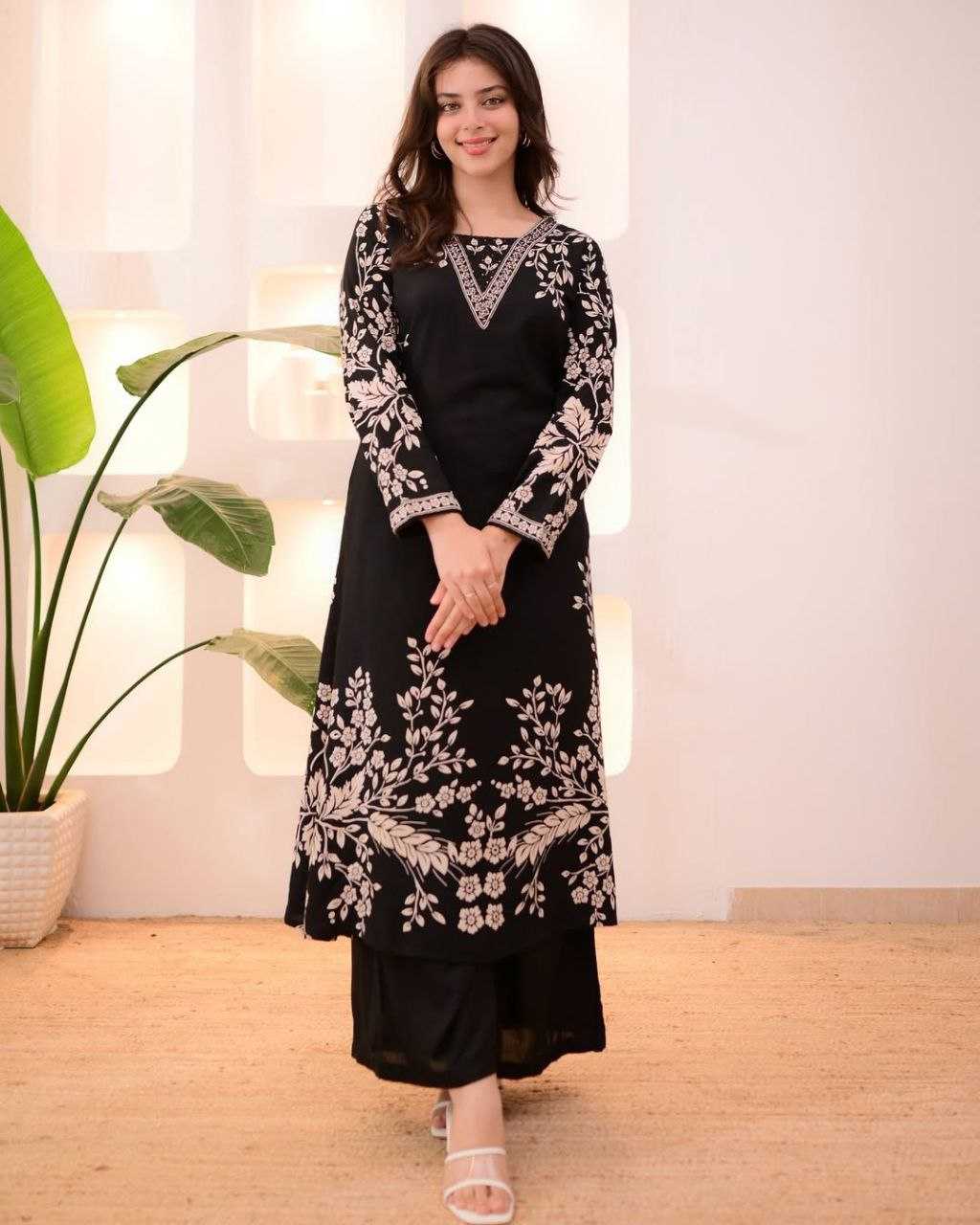 Royal Blue Embroidered Kurti Set – Shree Ji & Sons Elegant Festive Collection”