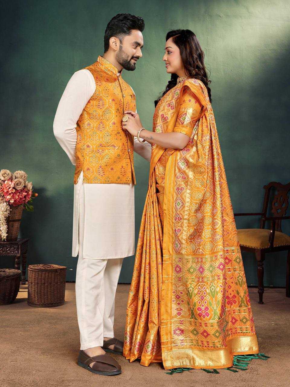 Royal Blue Silk Couple Wear Set – Shree Ji & Sons Ethnic Elegance”