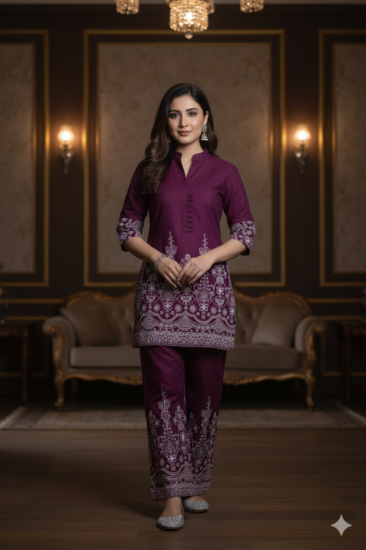 Latest Women Rayon Printed Designer Co-ord Set with Pocket