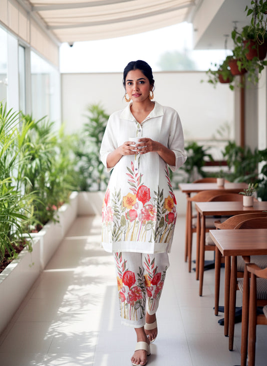 Elegant Floral Printed Cotton Co-ord Set – Summer Casual Wear for Women By Shree Ji and sons