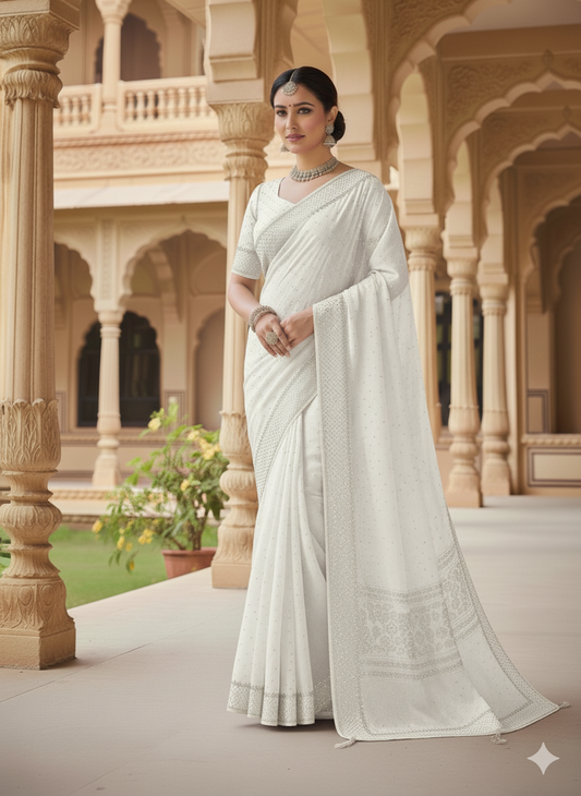 Elegant JimmyChoo Crystal Work Georgette Saree – Festive & Wedding Wear Collection by Shree Ji and Sons