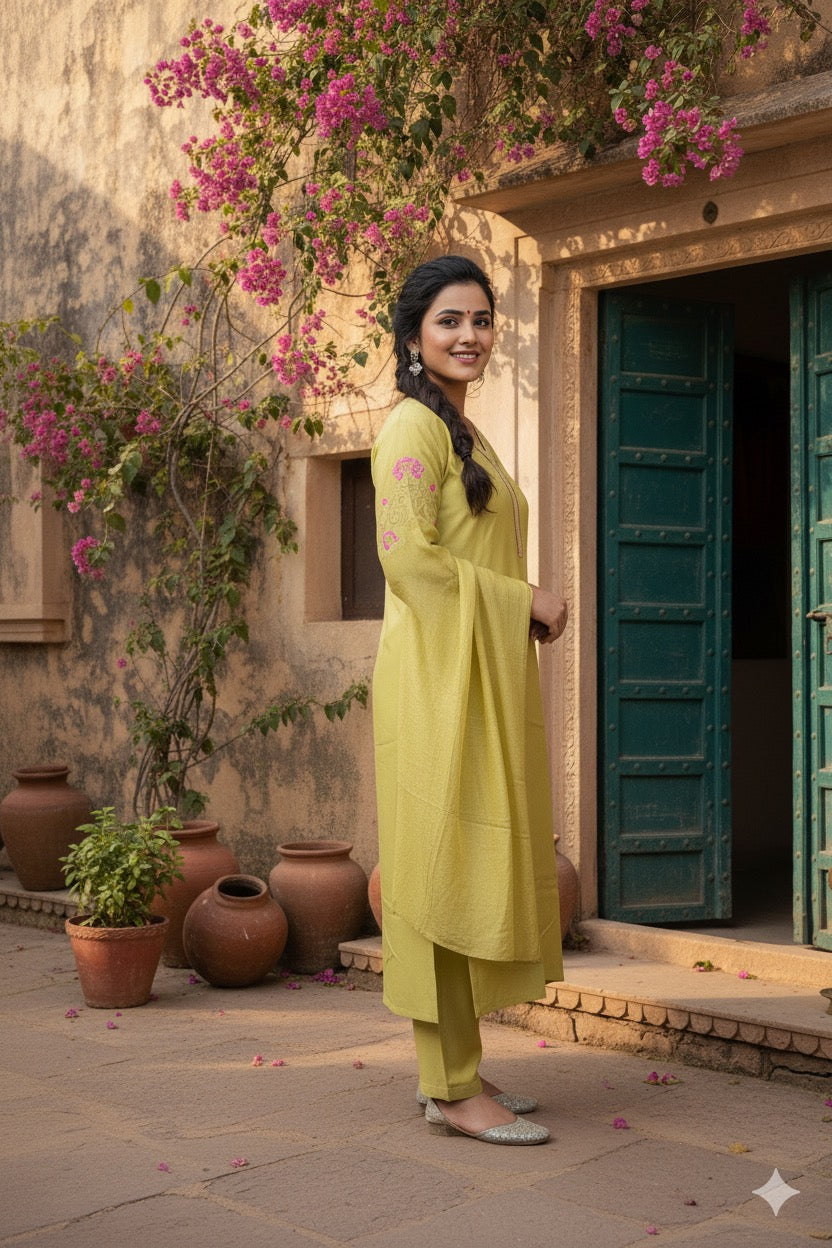 The Bougainvillea Bell-Sleeve Suit
